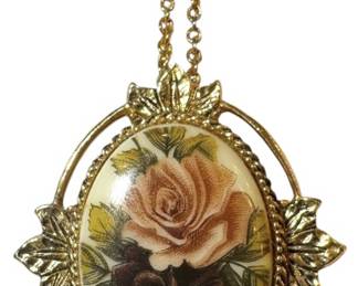 Vintage Coventry Pink Red Rose Necklace