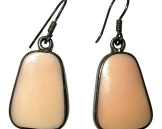 Sterling Silver Light Pink Stone Earrings