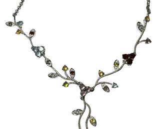 Sterling Silver Gem Stone Necklace