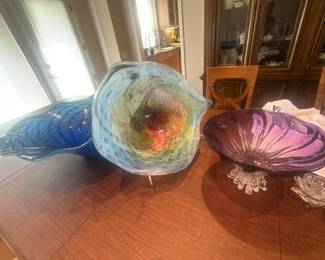 Hand blown glass bowls
