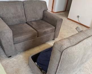 Both ottoman and loveseat are for sale separately