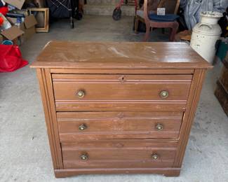 Wooden three-drawer desk
