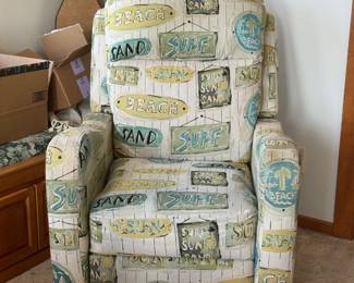Working recliner that coordinates with two side chairs.