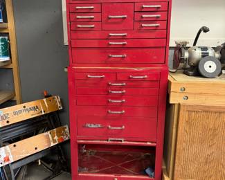 Gently used tool case on wheels. Tons of storage.