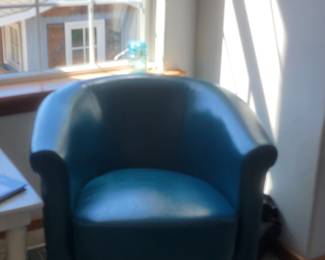 Side chair in teal. Coordinates with other side chair and the recliner.