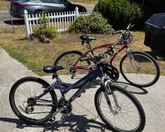 Gently used his and her bicycles