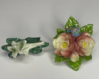 Wedgwood porcelain flower brooch, lily ceramic brooch