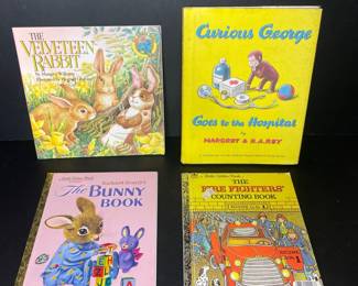 Vintage children’s books: Little Golden, Curious George, Velveteen Rabbit