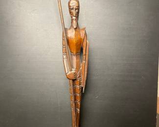 vintage hand-carved wooden Don Quixote figure