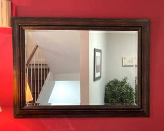Wood frame wall mirror