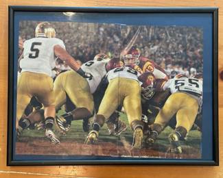Notre Dame framed game print