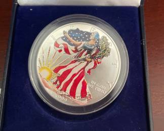 1999 American Eagle silver dollar with COA