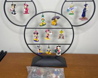 AYear of Disney Magic, Hallmark Keepsake Ornament Display Stand & Disney ornaments