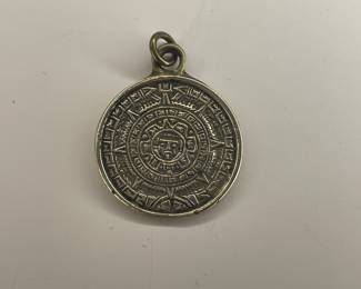 Sterling Aztec Calendar pendant