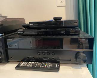 Yamaha AV Receiver, Sony DVD player, LG CD/DVD player