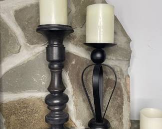 Wood candleholders