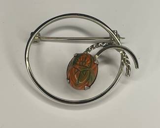 Roma Sterling scarab brooch