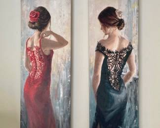 Lady in a Lace Dress Canvas Wall Art