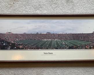 Panoramic of Notre Dame stadium framed