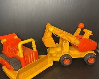 Vintage Fischer Price construction trucks