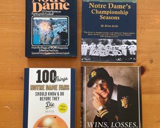 Collection of books featuring Notre Dame