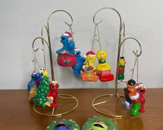 Vtg Sesame Street ornaments, Muppets Inc