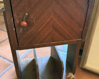 1930s copper-lined wooden table humidor in deco style