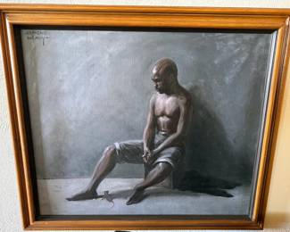 Artwork by Edmund DeLavy (Bernalillo), two framed original paintings, one unframed
