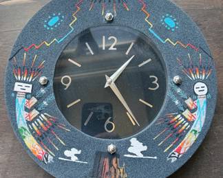Sandpainted clock