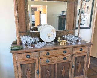 Wooden sideboard with mirror