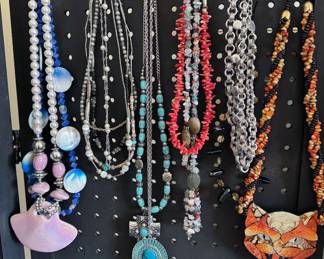 Costume jewelry, including Ross + Simons necklaces, clip on earrings, necklaces, brooches