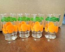 MidCentury Set of 4 Orange Juice Glasses