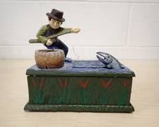 Metal Mechanical Coin Bank The One That Got Away Works