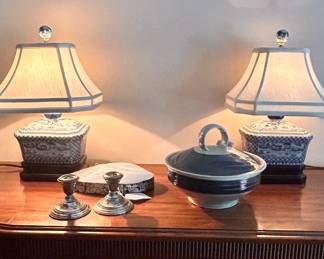Blue & White lamps