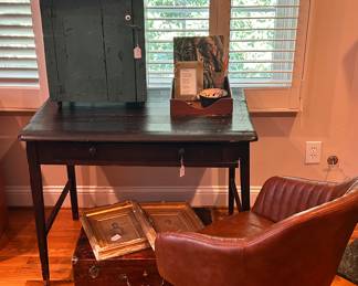 Rustic furniture & leather desk chair