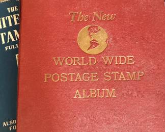 Stamp albums with stamps