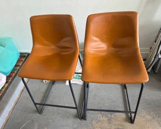 Faux Leather Bar Height Stools