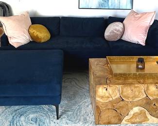 Navy Blue West Elm Sofa