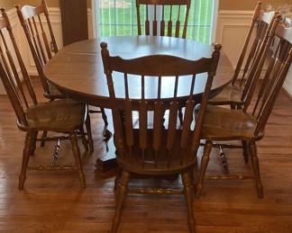 Wooden Table And Six Chairs