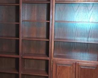 Stained Oak Bookcases