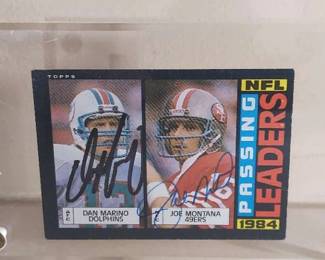 1984 Topps NFL Marino And Montana Signed Card