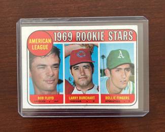 1969 Topps Baseball Card. American League Rookie Stars. Rollie Fingers HOF Rookie Card