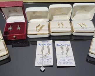 14k Gold Sterling Ear Pins