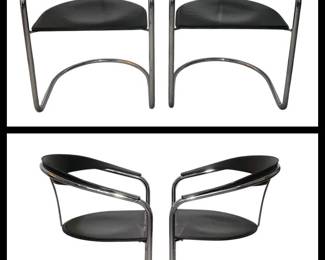 002 ARRBEN Italian Black Leather Chairs