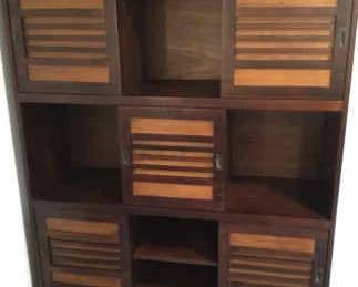 Sliding Door Storage Cabinet Bookcase