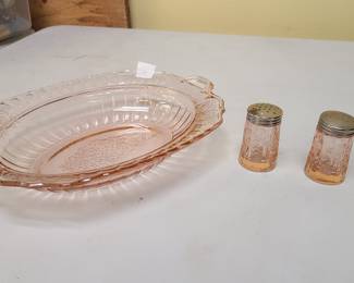 vintage pink dression glass