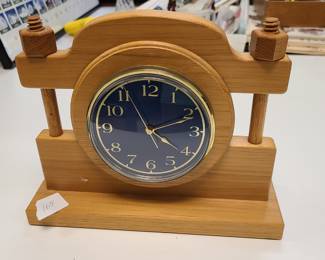 wood desk clock