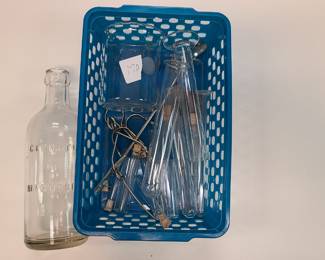 chemistry glass Pyrex test tubes, citrate bottle