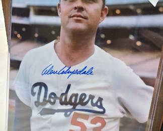 LA Dodgers Don Drysdale signed print