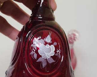 glass bell décor: Fenton